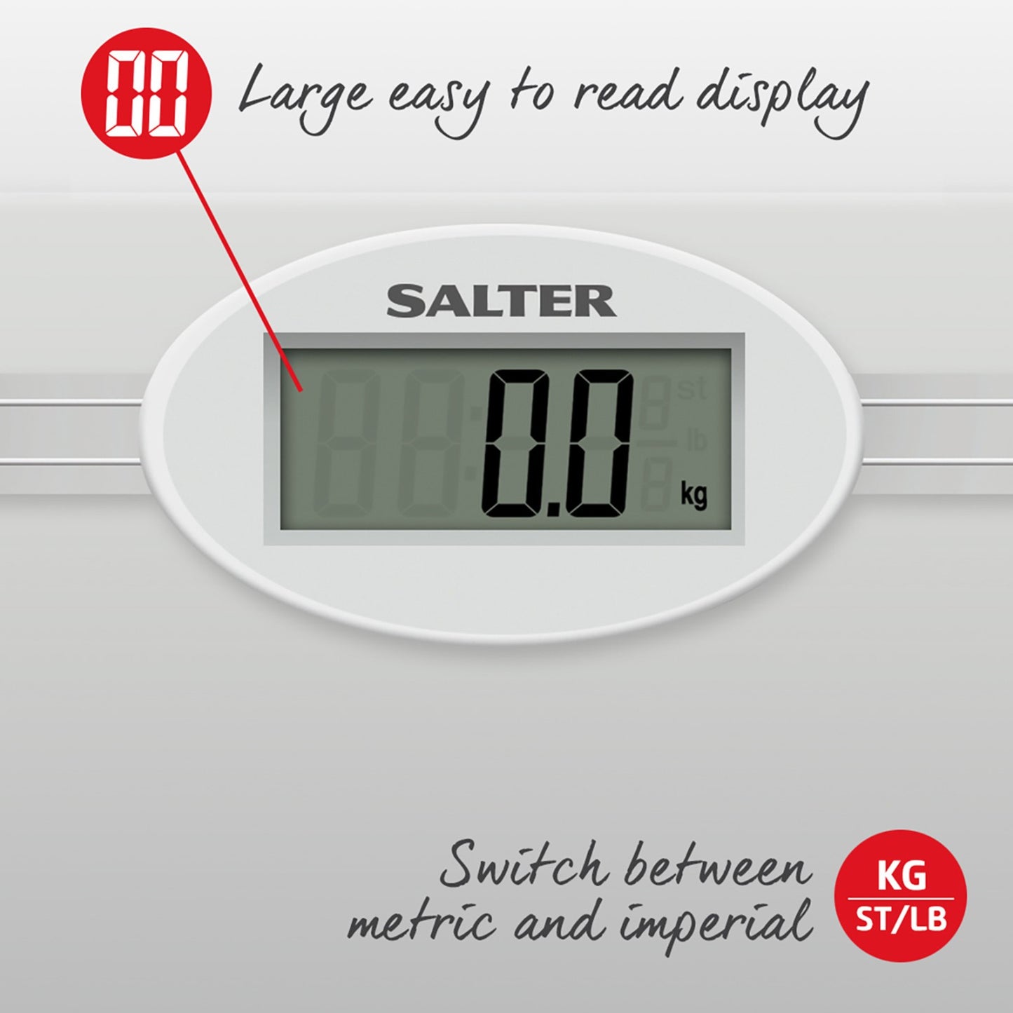 Salter Electronic Bathroom Weighing Scale Glass Digital 180KG Includes Batteries