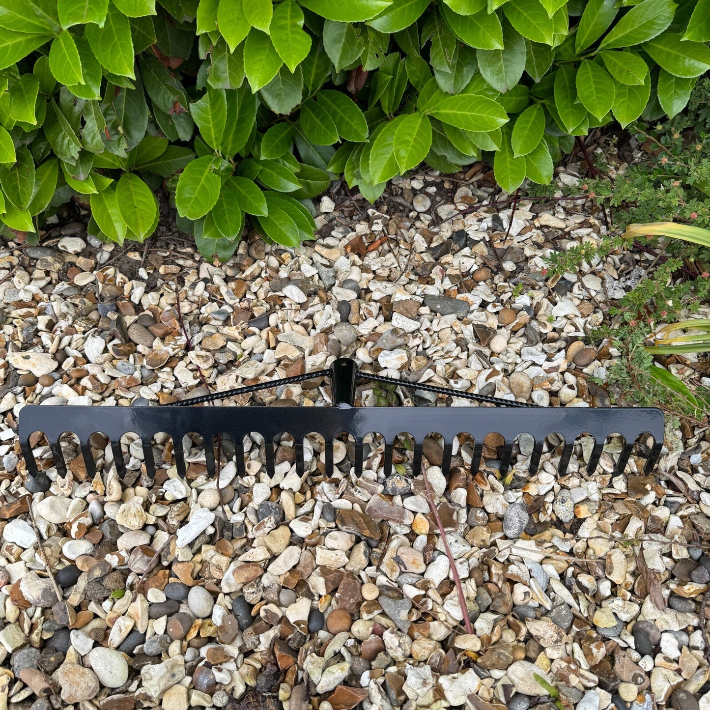 Garden Rake Steel Hardened Heavy-Duty for Hay Leaves Lawn Pebbles Removal Tool