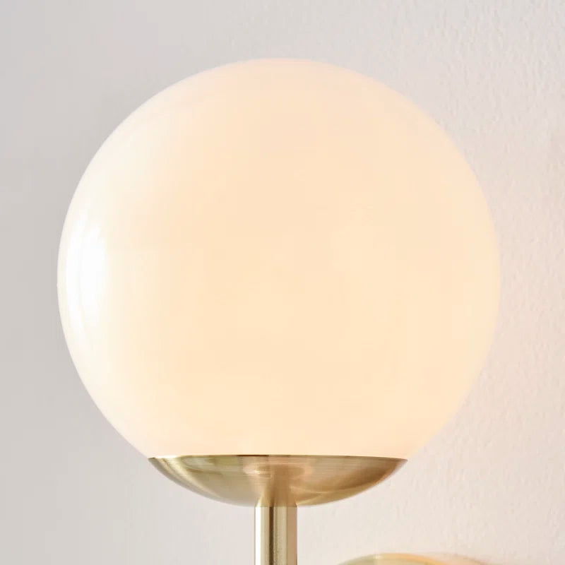 Anjelyna Brass and Frosted Glass Wall Light - Classy Two Light Sconce, Chic Modern Design