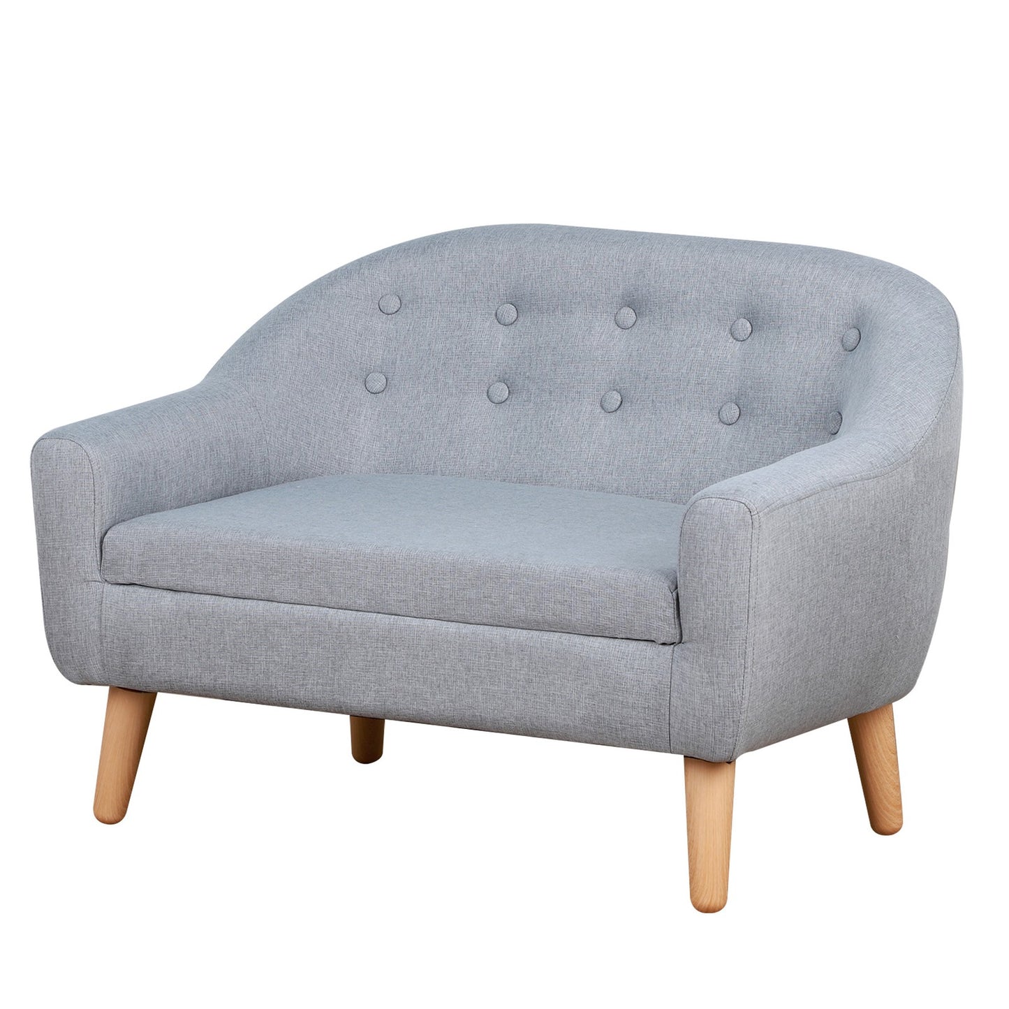 HOMCOM Kids Sofa Children Couch Toddler Armchair Seat Bedroom Nursery Grey