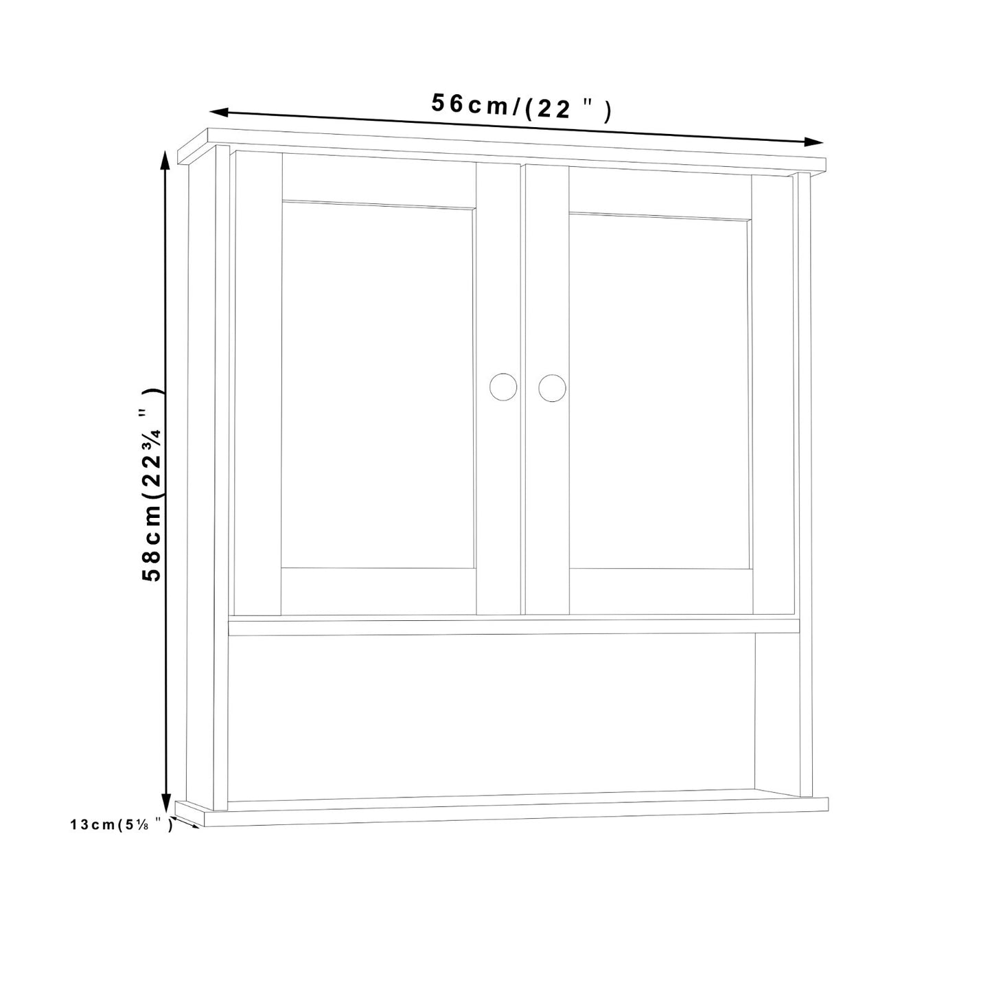 3Pc Bathroom Wood Unit under Sink Cabinet Mirror Cupboard Toilet Paper Dispenser