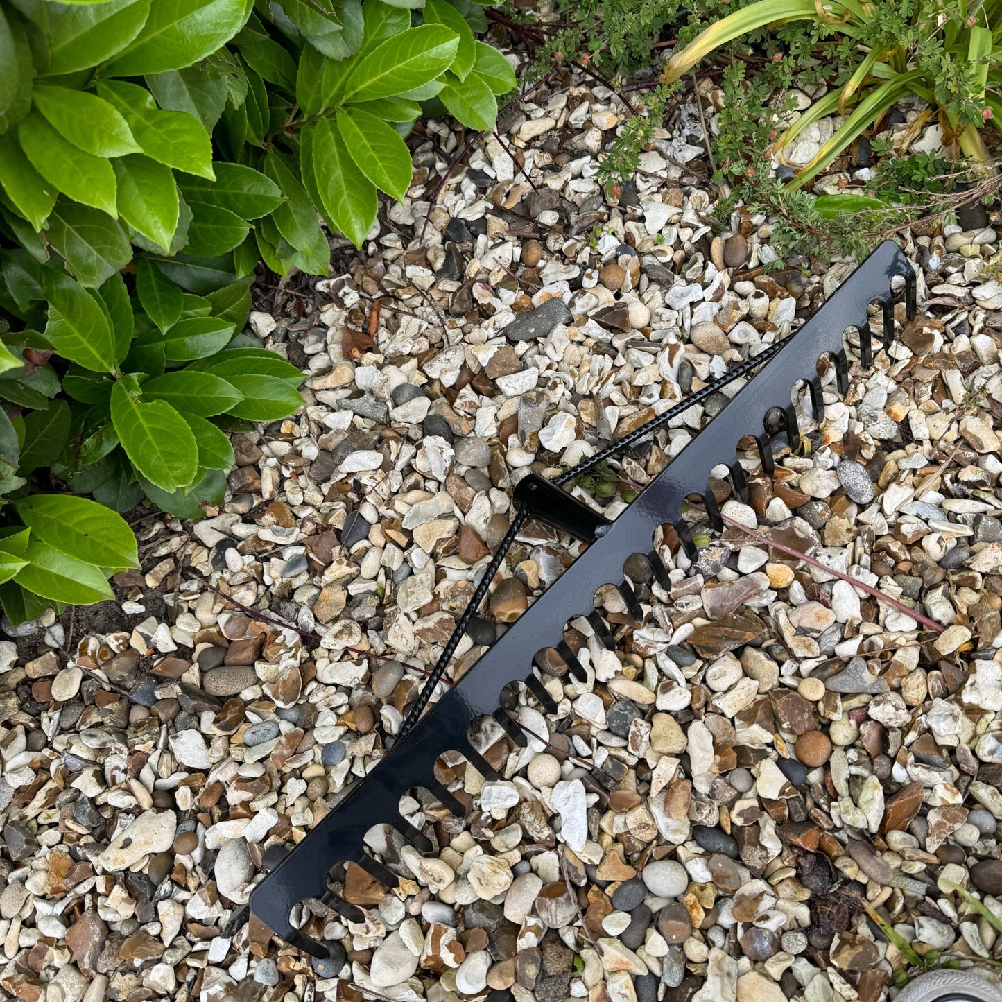 Garden Rake Steel Hardened Heavy-Duty for Hay Leaves Lawn Pebbles Removal Tool