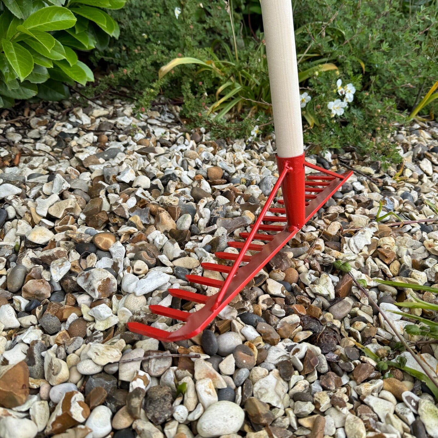 Garden Rake Steel Hardened Heavy-Duty for Hay Leaves Lawn Pebbles Removal Tool