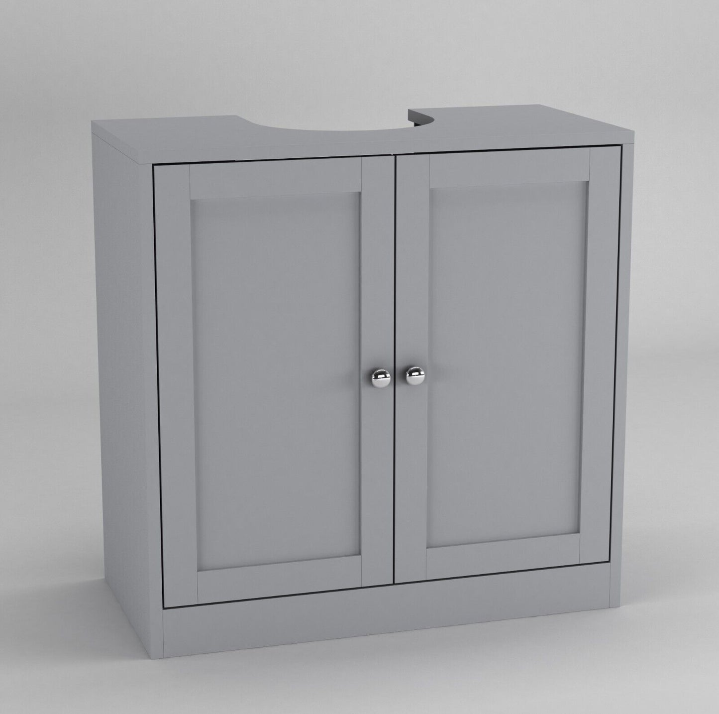 3Pc Bathroom Wood Unit under Sink Cabinet Mirror Cupboard Toilet Paper Dispenser
