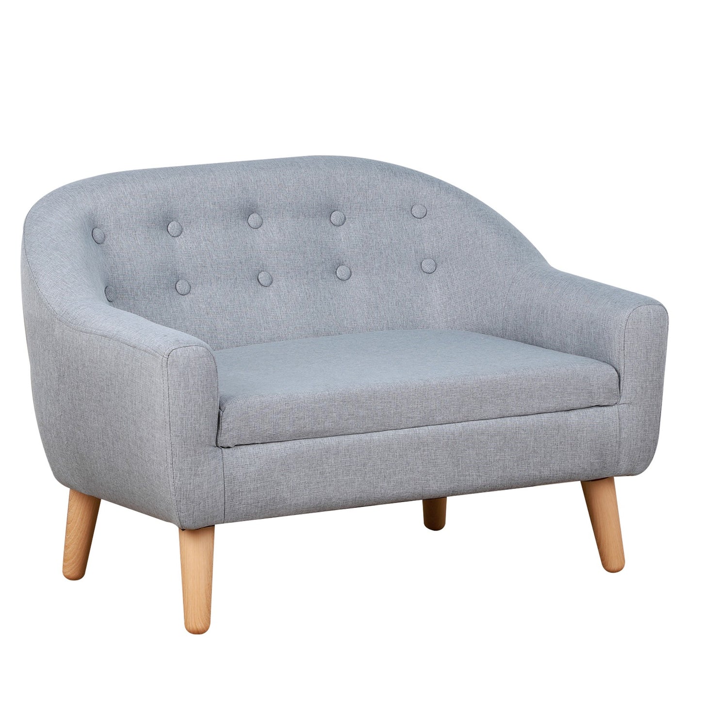 HOMCOM Kids Sofa Children Couch Toddler Armchair Seat Bedroom Nursery Grey