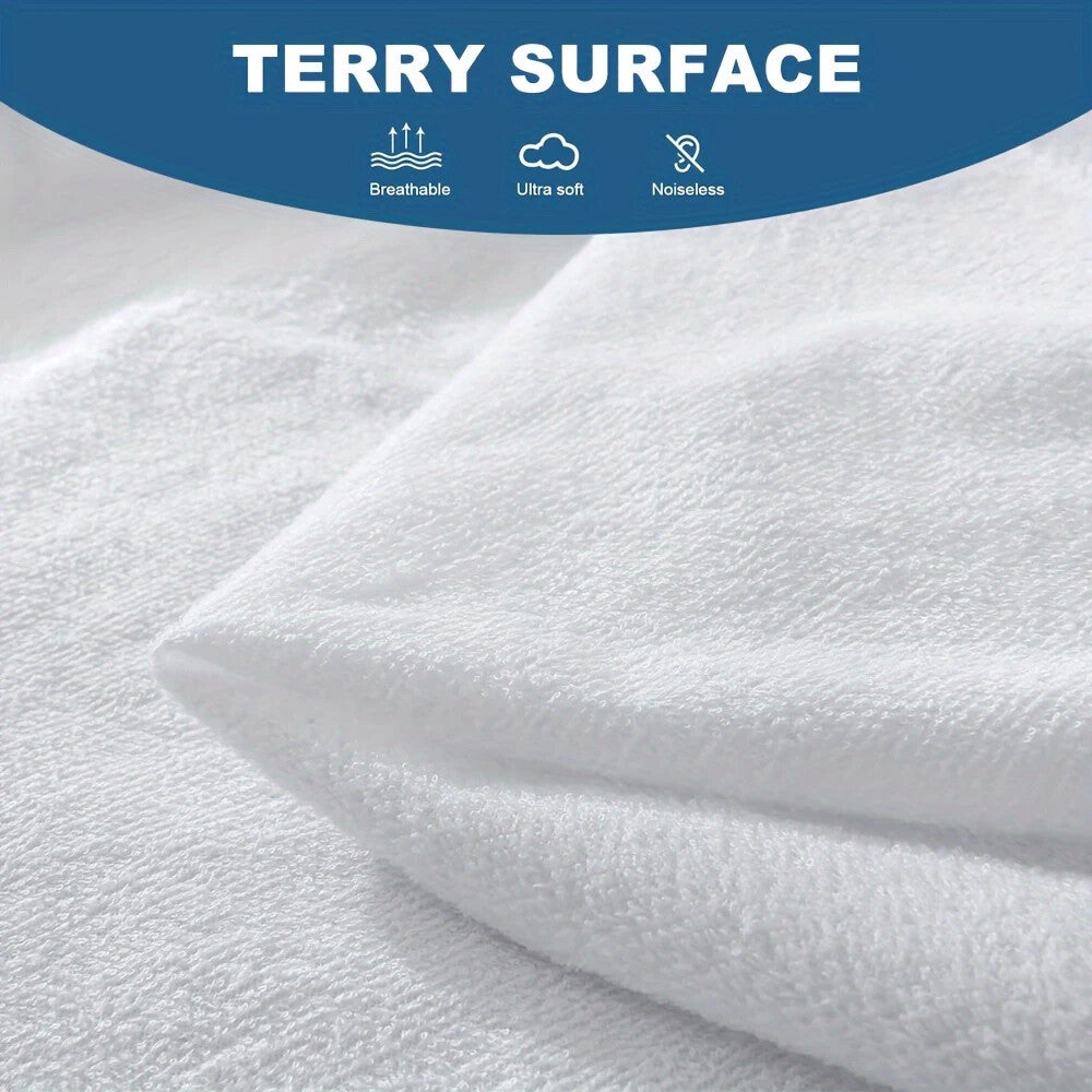 New Waterproof Terry Towel Mattress Protector Fitted Bed Cover Double Non-Noisy