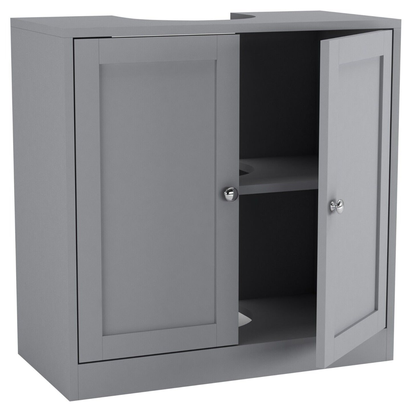 3Pc Bathroom Wood Unit under Sink Cabinet Mirror Cupboard Toilet Paper Dispenser