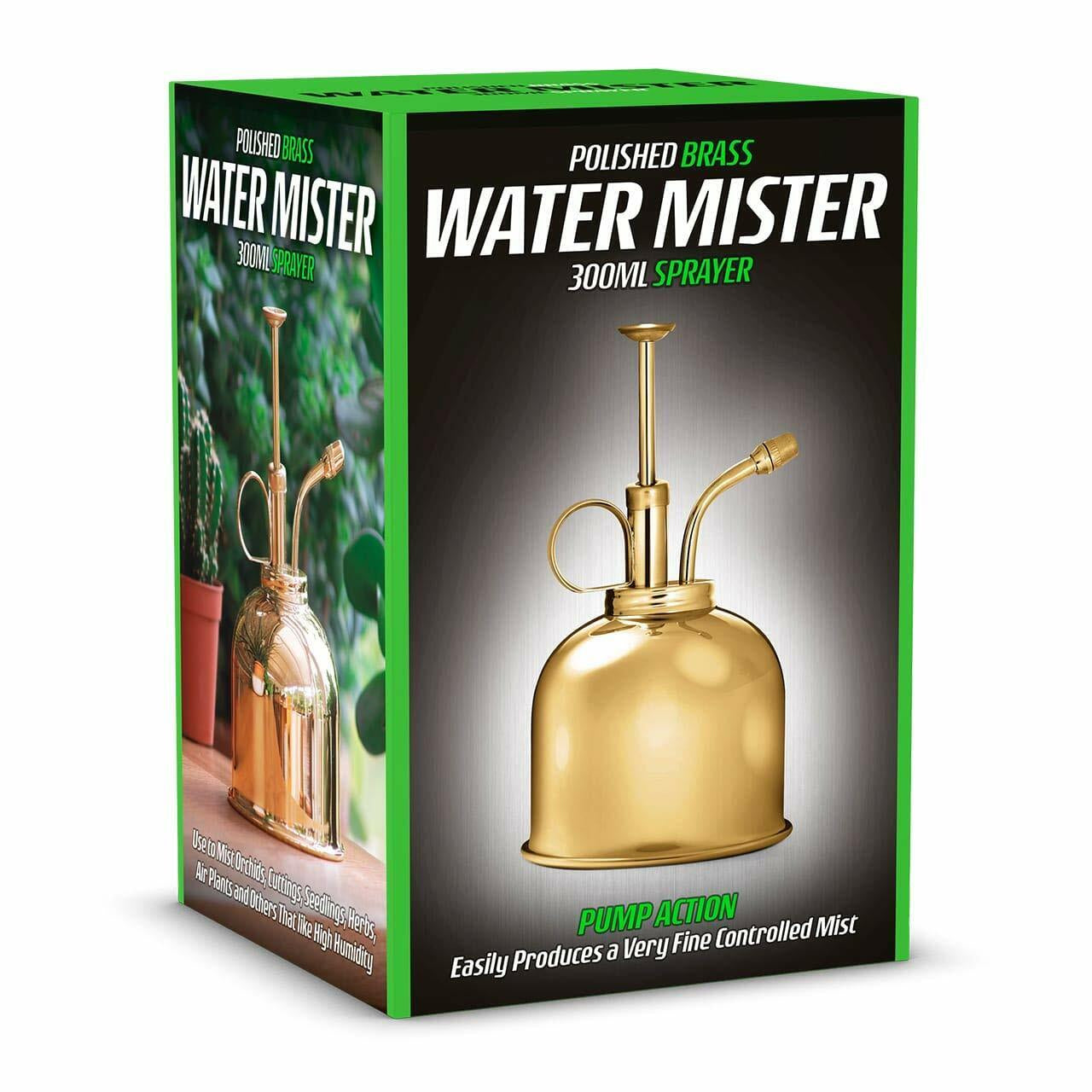 Plant Water Mister Vintage Polished Solid Brass Spray Indoor Garden Bottle 300Ml