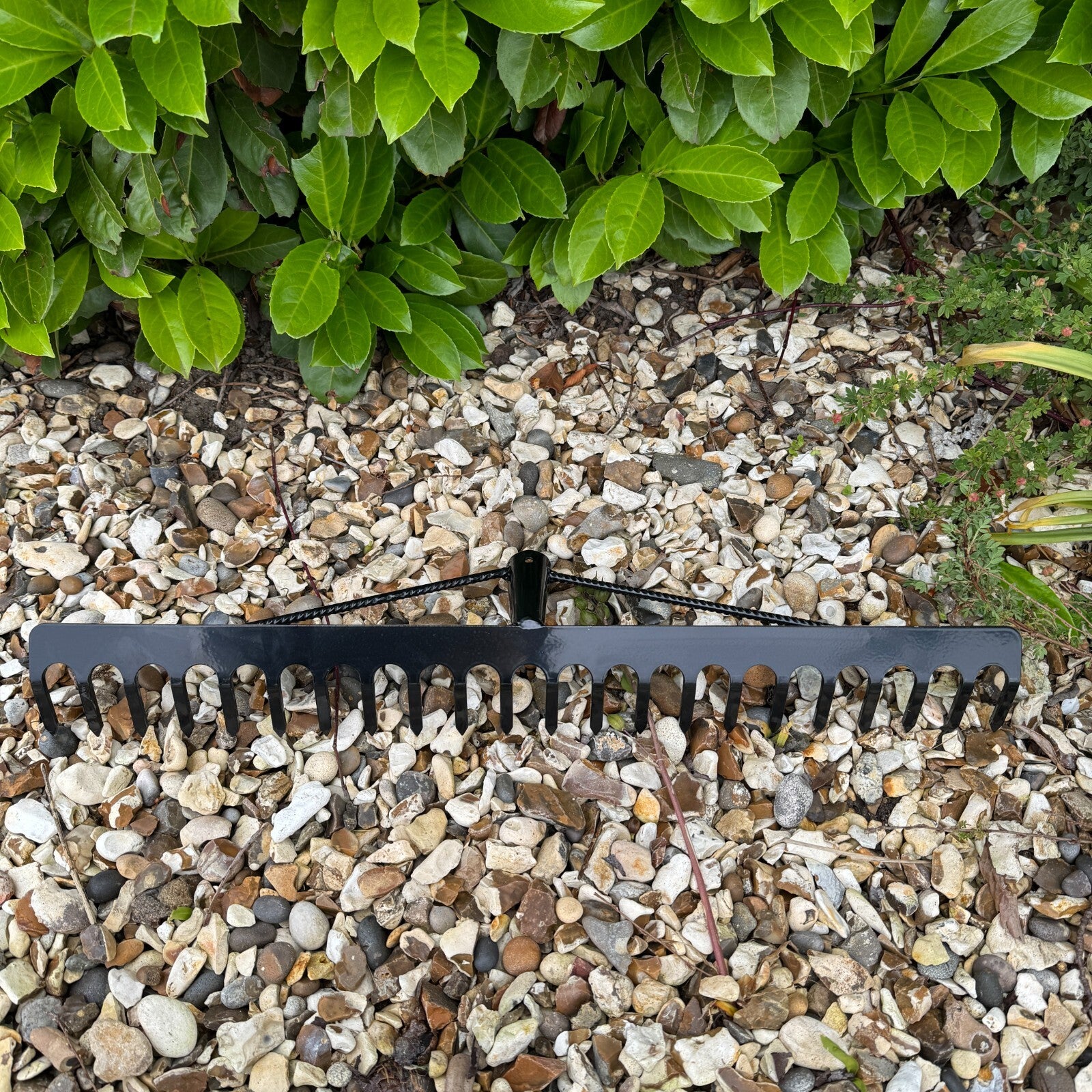 Garden Rake Steel Hardened Heavy-Duty for Hay Leaves Lawn Pebbles Removal Tool