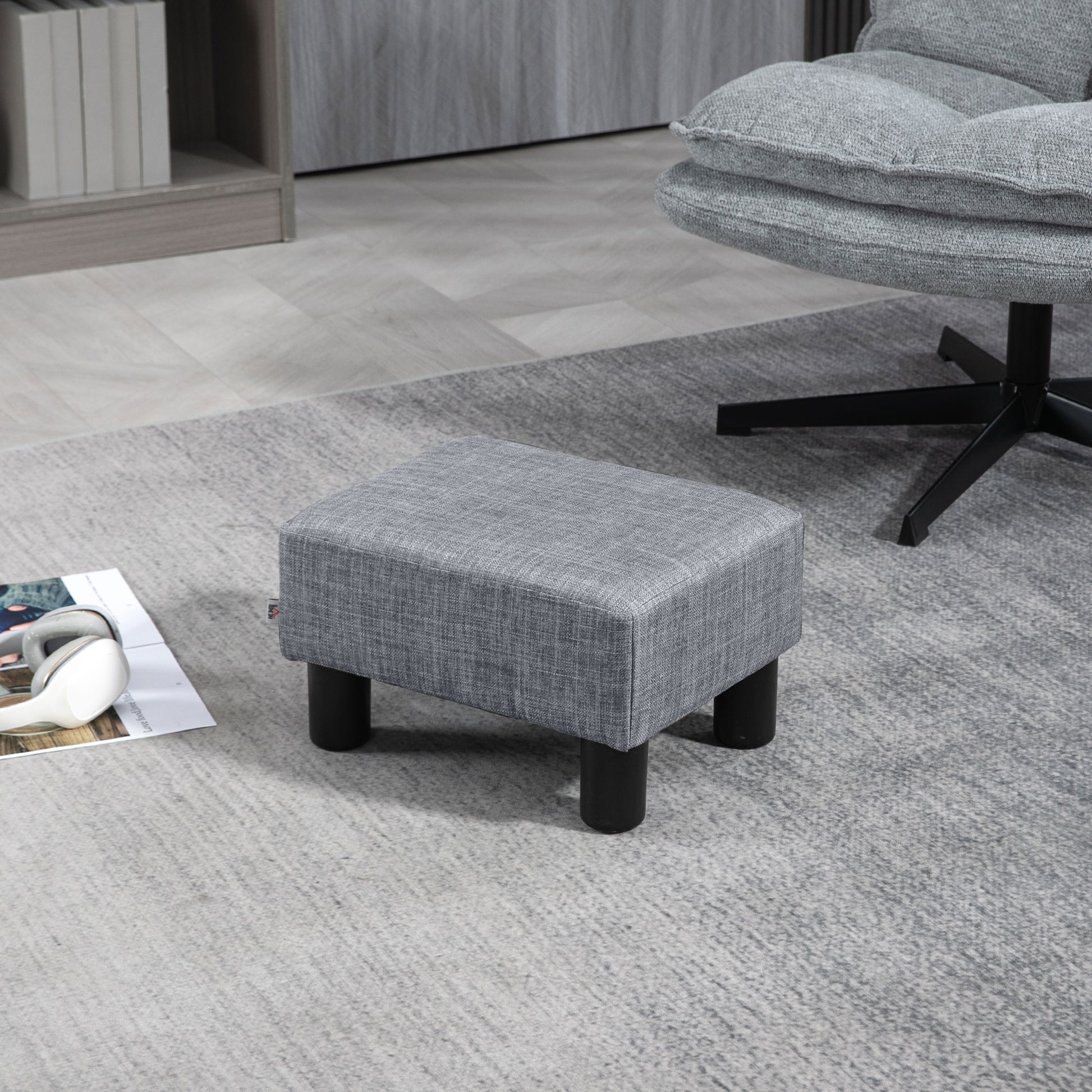 Footstool Small Footrest Upholstery with Plastic Legs
