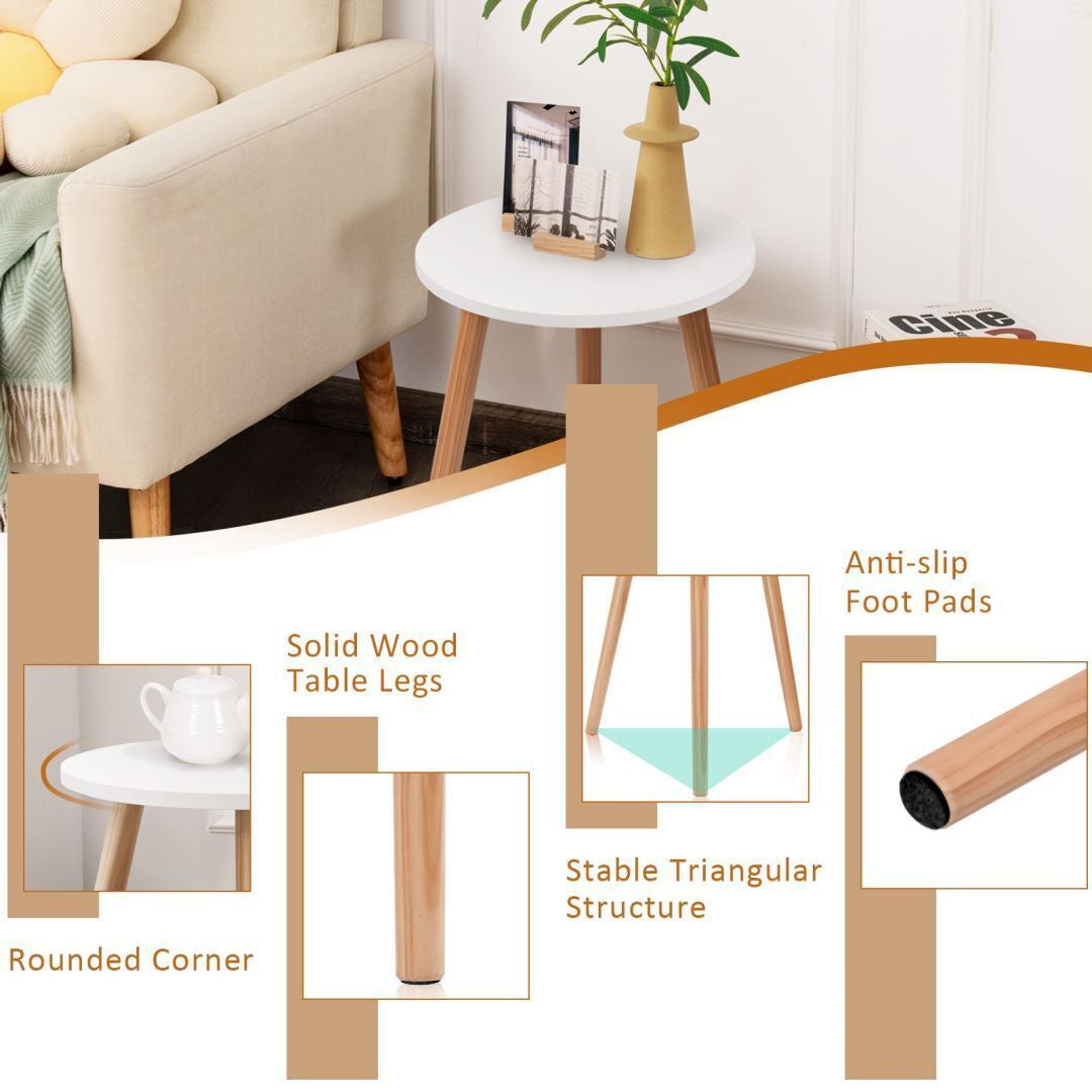 Round Coffee End Table Sofa Side Table Modern Tea Table Furniture Living Room