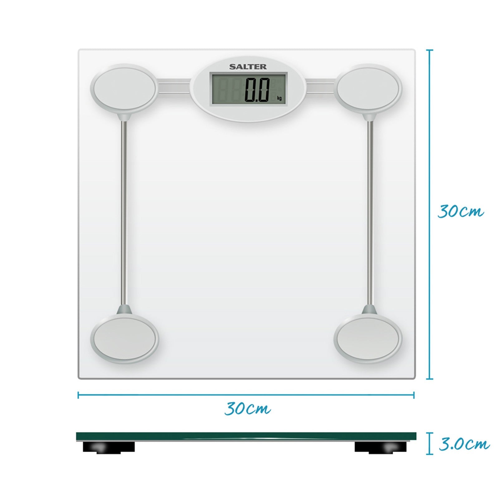 Salter Electronic Bathroom Weighing Scale Glass Digital 180KG Includes Batteries