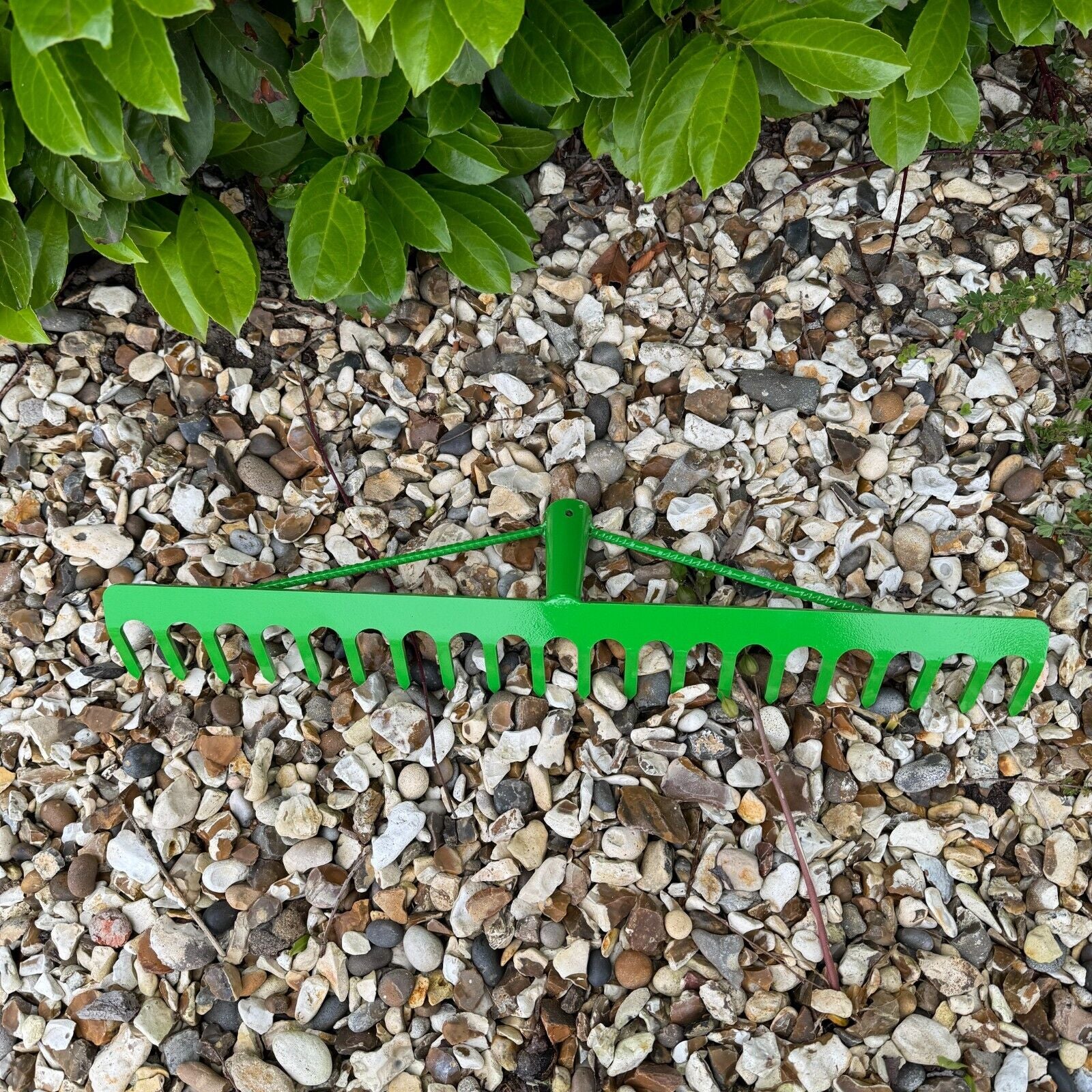 Garden Rake Steel Hardened Heavy-Duty for Hay Leaves Lawn Pebbles Removal Tool