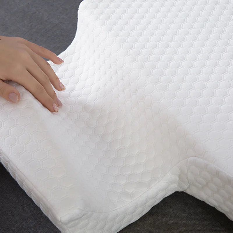 2024 Couples Arched Pillow with Arm Rest Memory Foam anti Hand Pressure Neck Pain Relief Sleeping Cuddle Cervical Latex Cushion
