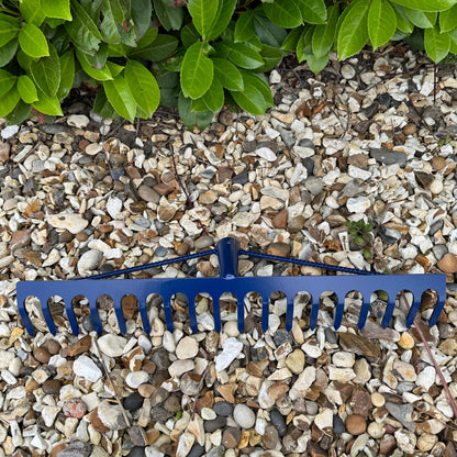 Garden Rake Steel Hardened Heavy-Duty for Hay Leaves Lawn Pebbles Removal Tool