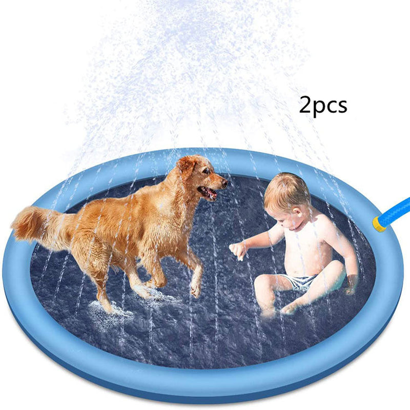 Non-Slip Splash Pad for Kids and Pet Dog Pool Summer Outdoor Water Toys Fun Backyard Fountain Play Mat