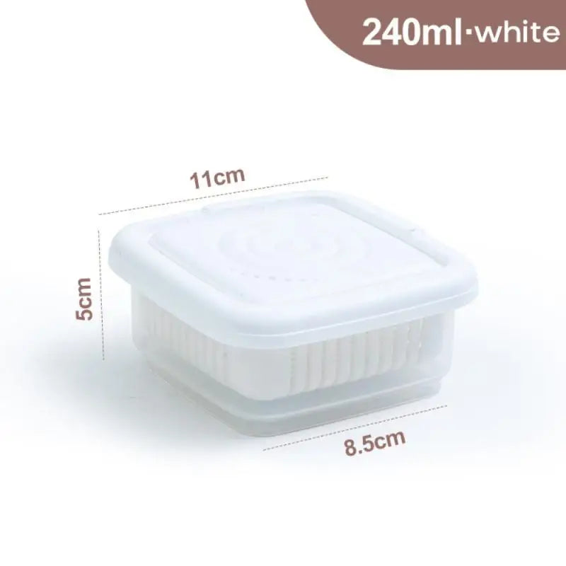 1Pc Kitchen Gadget Plastic Storage Box Fresh-Keeping Box Refrigerator Fruit Vegetable Drain Crisper Kitchen Storage Containers