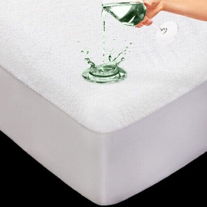 New Waterproof Terry Towel Mattress Protector Fitted Bed Cover Double Non-Noisy