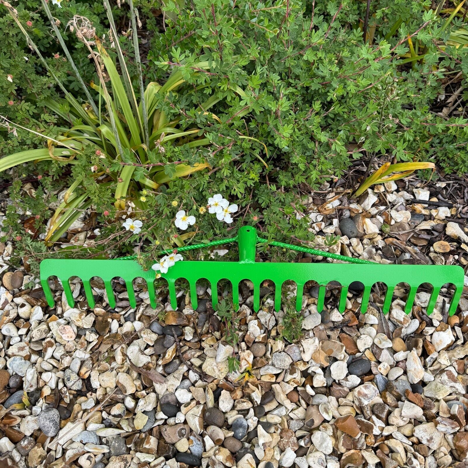 Garden Rake Steel Hardened Heavy-Duty for Hay Leaves Lawn Pebbles Removal Tool