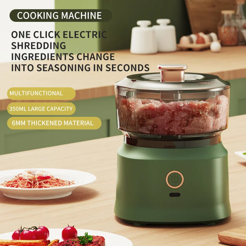 Mini Wireless Electric Garlic Press Dual Purpose Garlic Puree 350Ml Usb Charging Kitchen Food Shredder Meat Grinder Vegetable