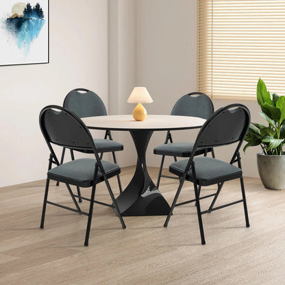 4 Pieces Folding Fabric Dining Chairs with Cushioned Seat and Back