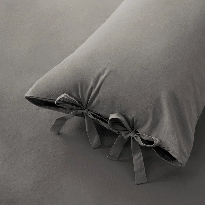 Massouda Microfiber Solid Colour Duvet Cover Set with Pillowcases