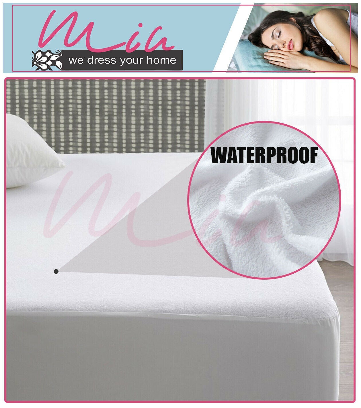 New Waterproof Terry Towel Mattress Protector Fitted Bed Cover Double Non-Noisy