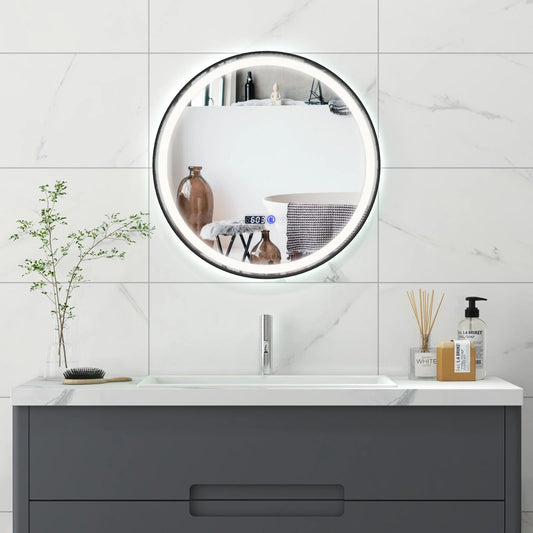 Lighted Bathroom Mirror with 3 Color LED Light Memory Function