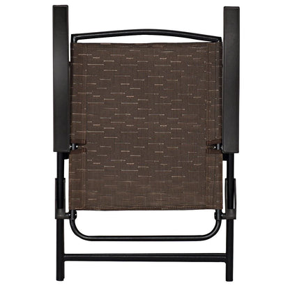 Set of 4 Patio Folding Chairs Portable Garden Armchairs Adjustable