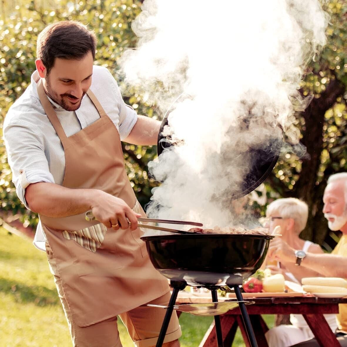 17’ Charcoal Kettle BBQ Grill with Lid & Wheels / Outdoor, Picnic, Camping, Cook