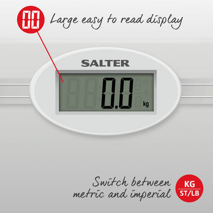 Salter Electronic Bathroom Weighing Scale Glass Digital 180KG Includes Batteries