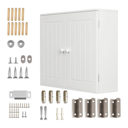 BRIEFNESS Living Room Cabinet Entry Cabinet Wall Cabinet Storage Cabinet Storage Cabinet with Double Doors and Adjustable Shelve