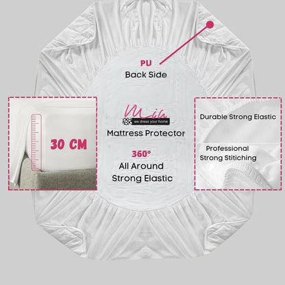 New Waterproof Terry Towel Mattress Protector Fitted Bed Cover Double Non-Noisy