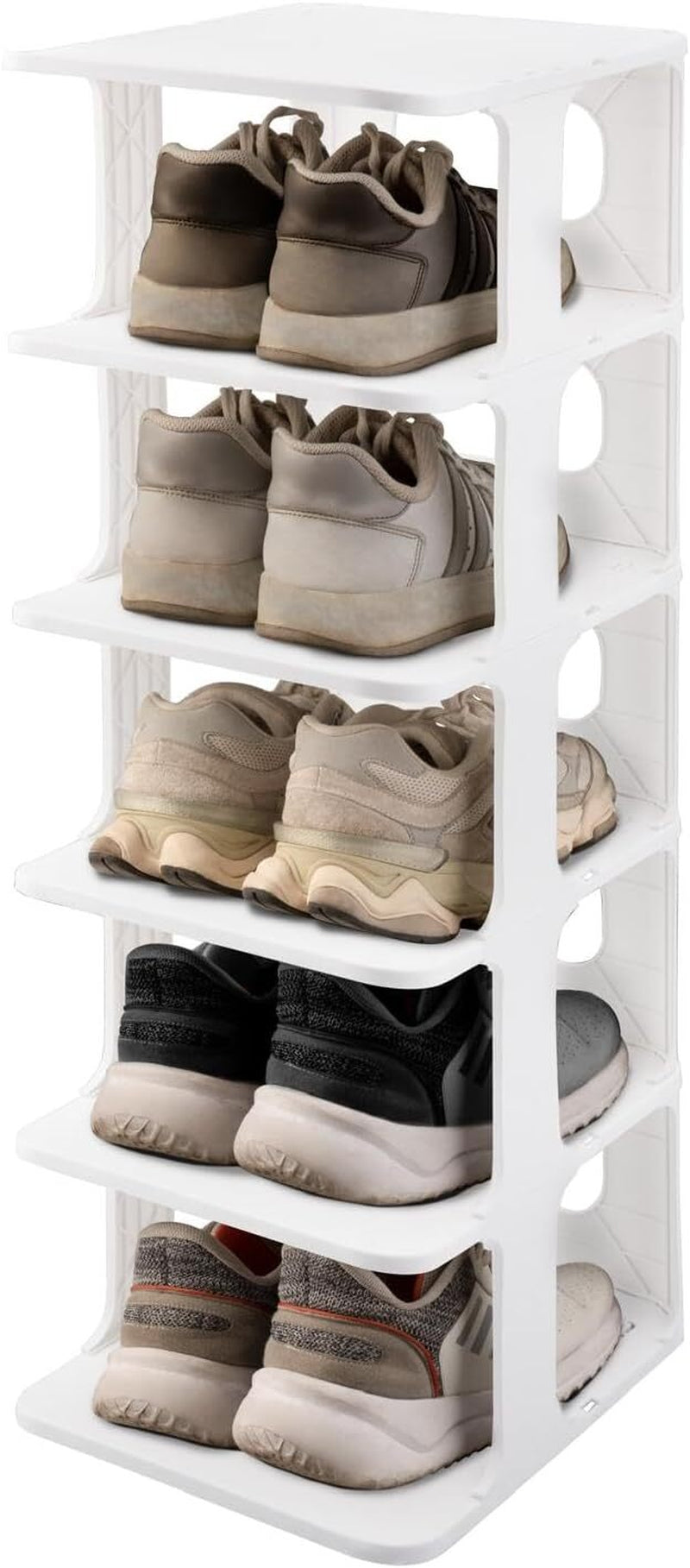 5 Tier Vertical Shoe Holder Stand Rack Available in Black and White Color