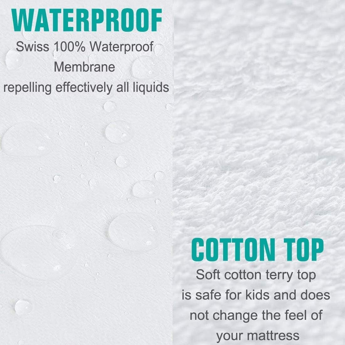 New Waterproof Terry Towel Mattress Protector Fitted Bed Cover Double Non-Noisy