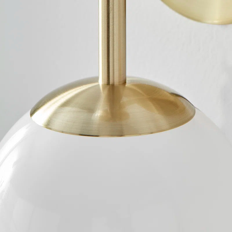 Anjelyna Brass and Frosted Glass Wall Light - Classy Two Light Sconce, Chic Modern Design