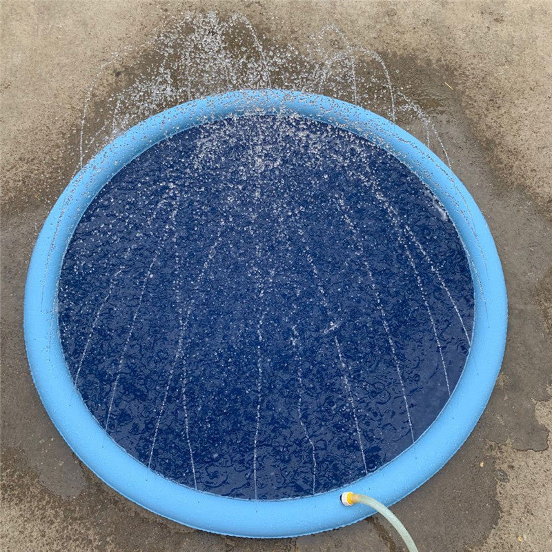 Non-Slip Splash Pad for Kids and Pet Dog Pool Summer Outdoor Water Toys Fun Backyard Fountain Play Mat