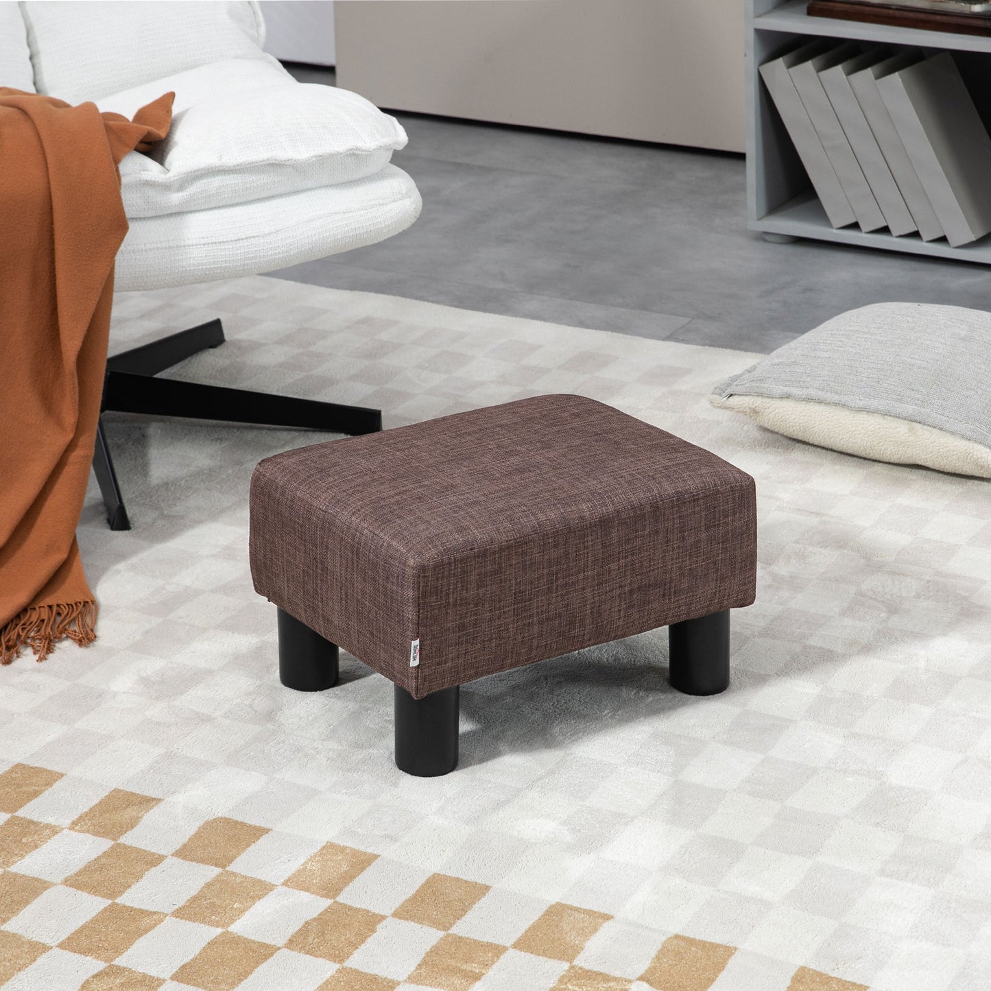 Footstool Small Footrest Upholstery with Plastic Legs
