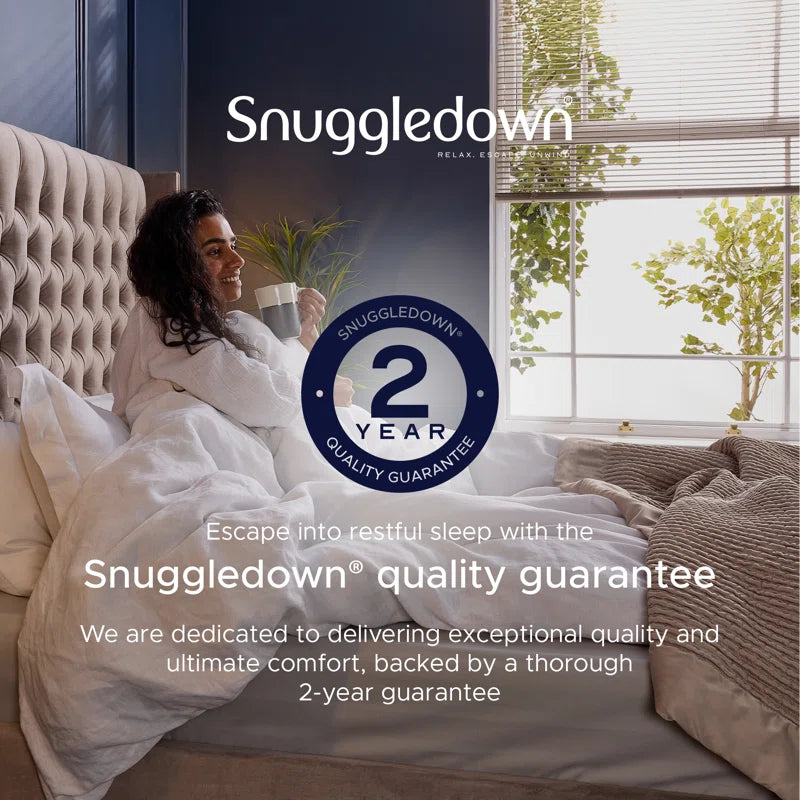 Scandinavian Duck Feather & down Pillow Medium Support Back Sleeper Pillow (Set of 2)