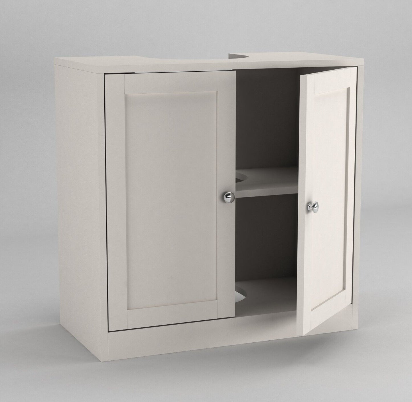 3Pc Bathroom Wood Unit under Sink Cabinet Mirror Cupboard Toilet Paper Dispenser