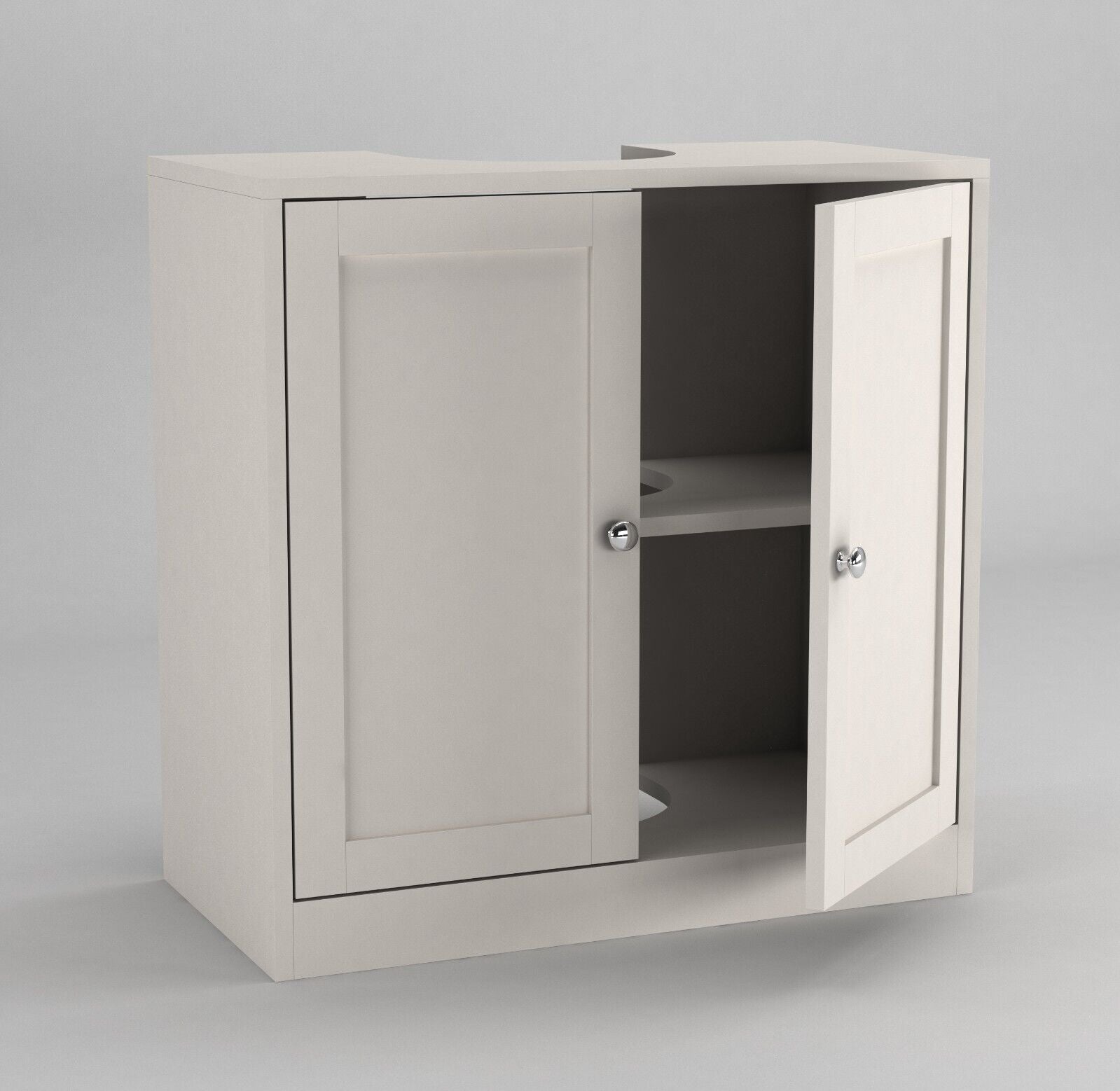3Pc Bathroom Wood Unit under Sink Cabinet Mirror Cupboard Toilet Paper Dispenser