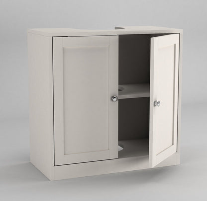 3Pc Bathroom Wood Unit under Sink Cabinet Mirror Cupboard Toilet Paper Dispenser