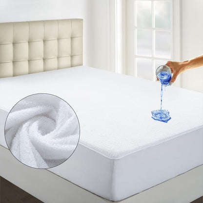 New Waterproof Terry Towel Mattress Protector Fitted Bed Cover Double Non-Noisy