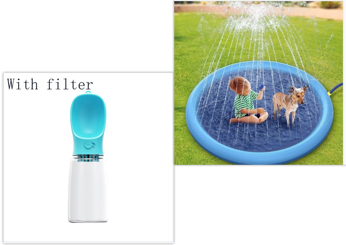 Non-Slip Splash Pad for Kids and Pet Dog Pool Summer Outdoor Water Toys Fun Backyard Fountain Play Mat