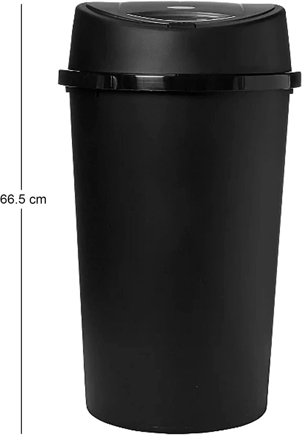 50L Touch Top Bin Black Plastic Kitchen Bin Recycling Bin Press Top Waste Trash