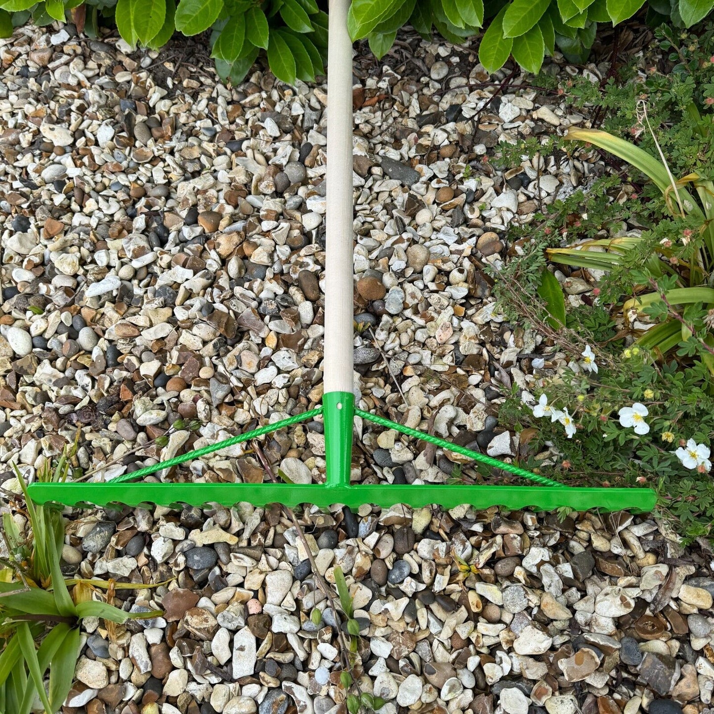 Garden Rake Steel Hardened Heavy-Duty for Hay Leaves Lawn Pebbles Removal Tool