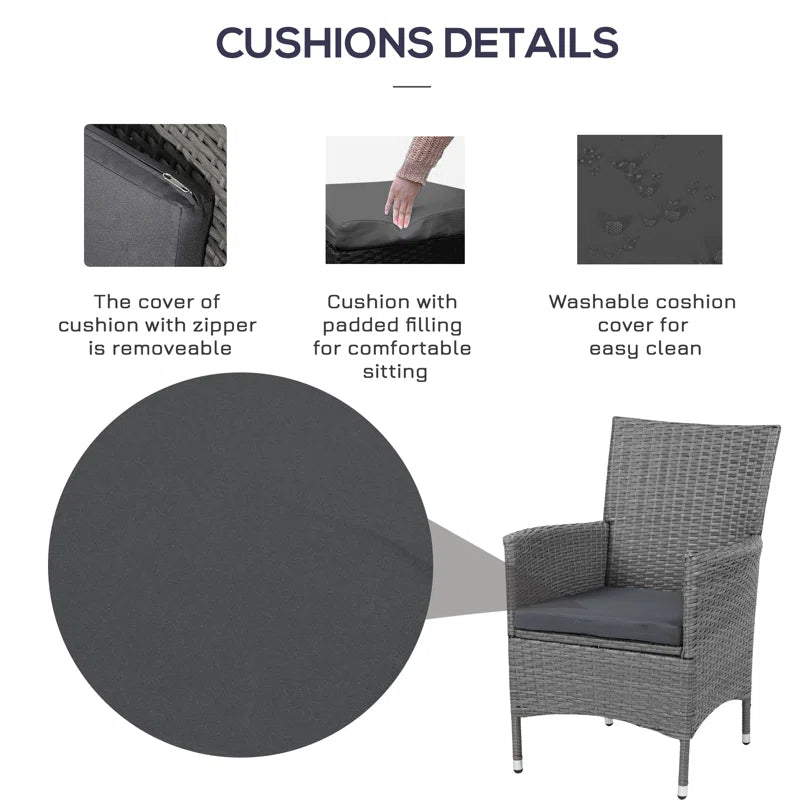 Basilica 2 Seater Bistro Set with Cushions