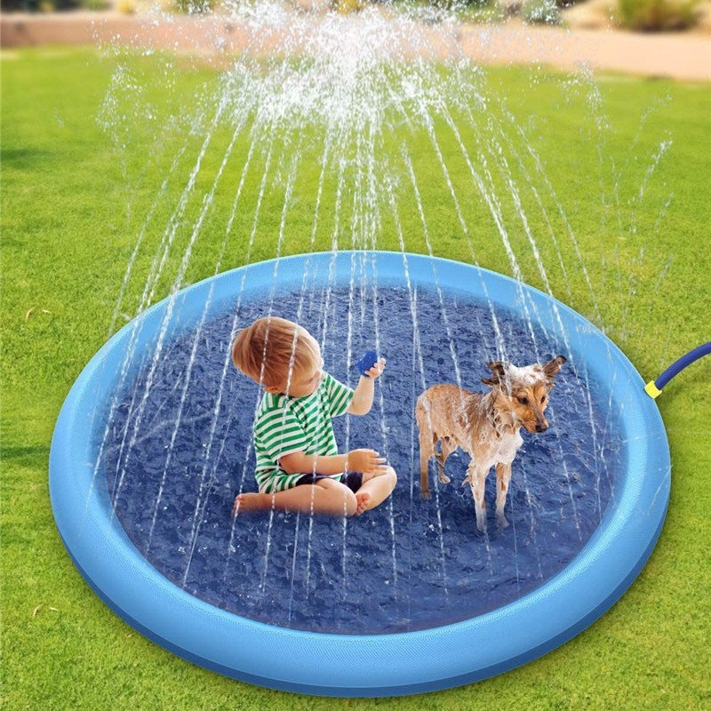 Non-Slip Splash Pad for Kids and Pet Dog Pool Summer Outdoor Water Toys Fun Backyard Fountain Play Mat