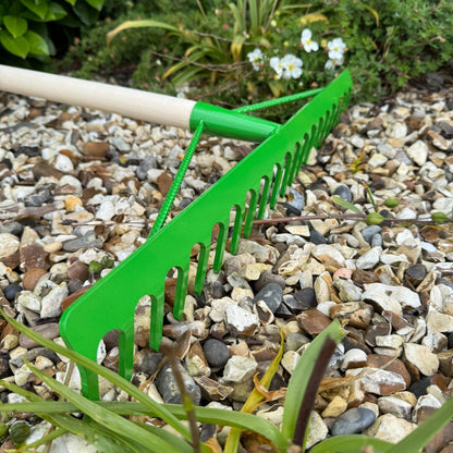Garden Rake Steel Hardened Heavy-Duty for Hay Leaves Lawn Pebbles Removal Tool