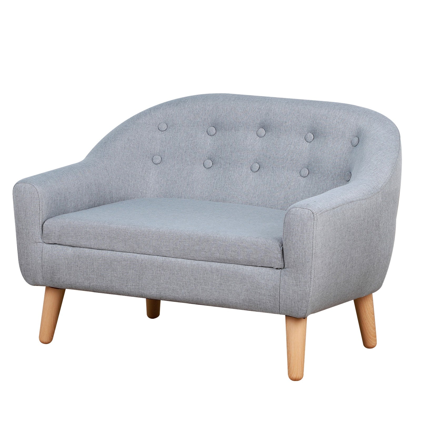 HOMCOM Kids Sofa Children Couch Toddler Armchair Seat Bedroom Nursery Grey